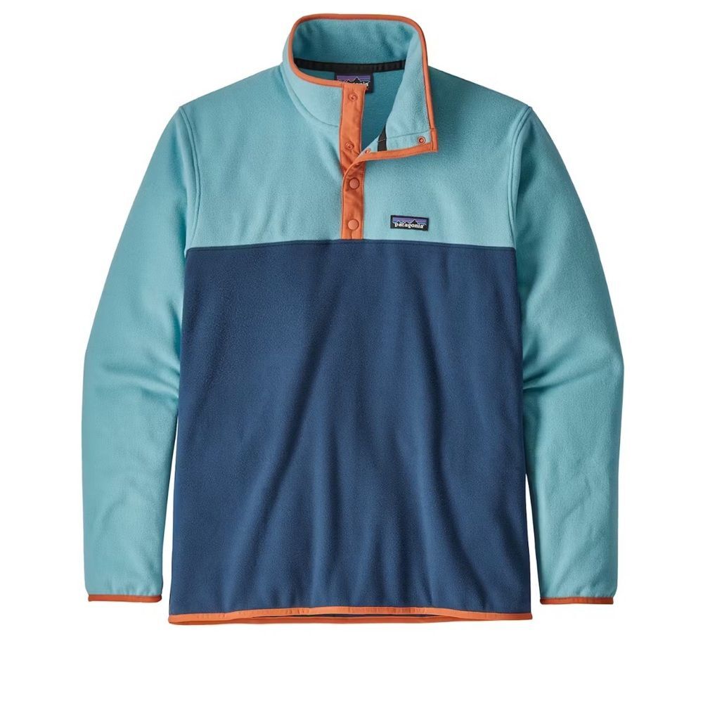 PATAGONIA Jacket Micro D Snap-T Fleece Pullover Stone Blue Dam Blue size large